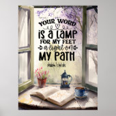 Psalm 119:105 Uw Woord is een Lamp Bijbelvers Poster (Voorkant)