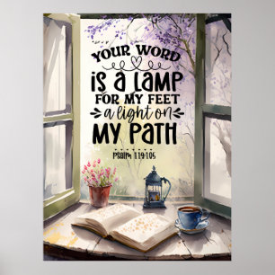 Psalm 119:105 Uw Woord is een Lamp Bijbelvers Poster