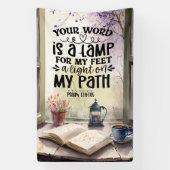 Psalm 119:105 Uw Woord is een Lamp Bijbelvers Spandoek (Verticaal)