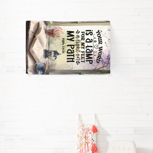 Psalm 119:105 Uw Woord is een Lamp Bijbelvers Spandoek (Insitu)