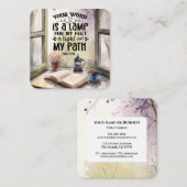 Psalm 119:105 Uw Woord is een Lamp Bijbelvers Vierkante Visitekaartje (Voorkant / Achterkant)