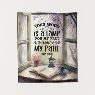 Psalm 119:105 Uw Woord is een Lamp Bijbelvers Wandkleed