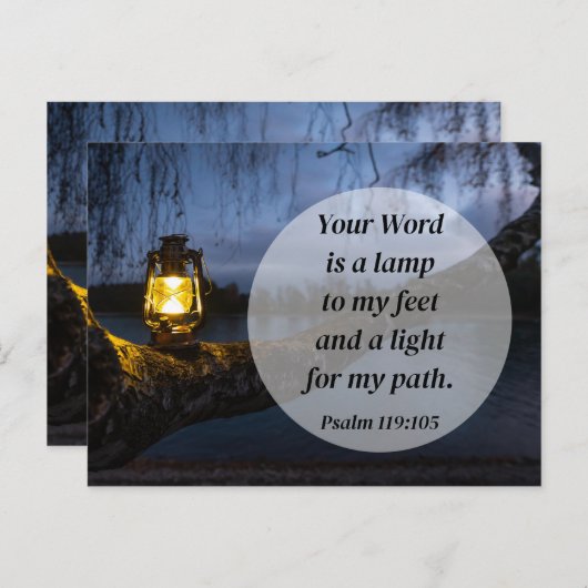 Psalm 119:105 Uw Woord is een Lamp Briefkaart (Voorkant / Achterkant)