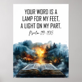 Psalm 119:105 Uw woord is een lamp Poster