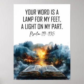 Psalm 119:105 Uw woord is een lamp Poster