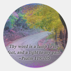 PSALM 119:105 UW WOORD - LICHT NAAR MIJN PAD - RONDE STICKER