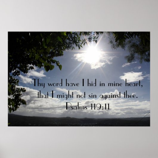 Psalm 119:11 tweeslachtig poster (Voorkant)