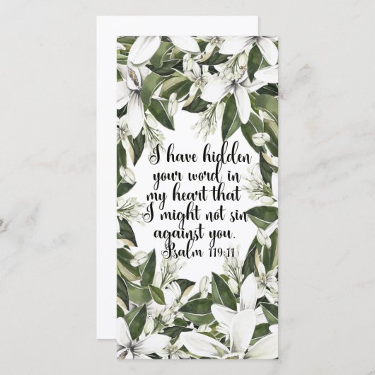 Psalm 119:11, Waterverf tweeslachtig bladwijzer (Voorkant / Achterkant)