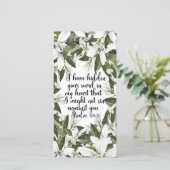 Psalm 119:11, Waterverf tweeslachtig bladwijzer (Staand voorkant)