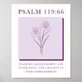 Psalm 119:66 Moderne christelijke irisbloem Poster (Voorkant)
