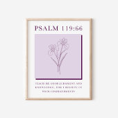 Psalm 119:66 Moderne christelijke irisbloem Poster