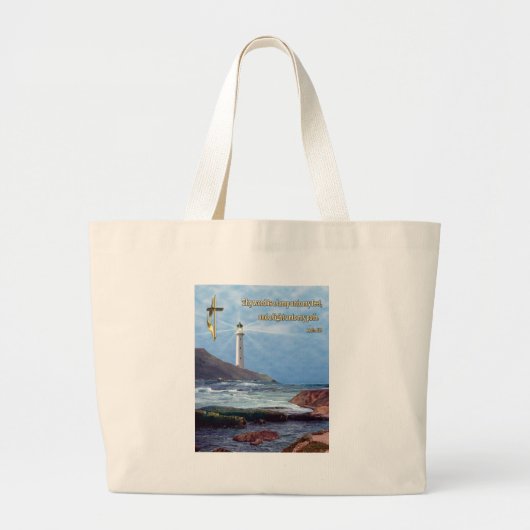 Psalm 119 Christelijke geschenken van vuurtoren Grote Tote Bag (Voorkant)