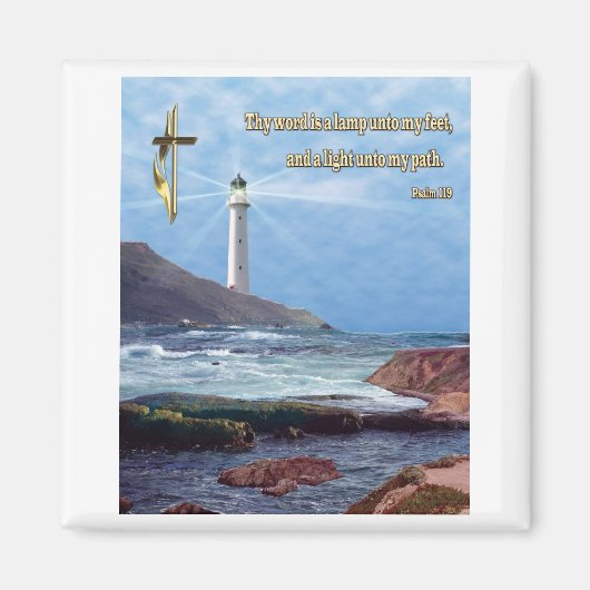 Psalm 119 Christelijke geschenken van vuurtoren Magneet (Voorkant)