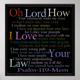 Psalm 119 Mem Stone tablet Poster