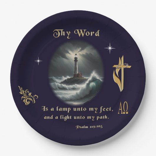 Psalm 119 papieren bordje (Voorkant)