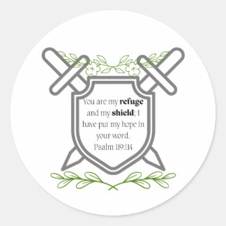 Psalm 119 Refuge & Shield Ronde Sticker