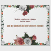 Psalm 11:5, geen geweld cadeaupapier (Vlak)