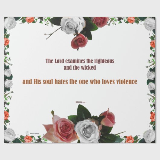 Psalm 11:5, geen geweld cadeaupapier (Vlak)
