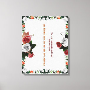 Psalm 11:5, geen geweld canvas afdruk