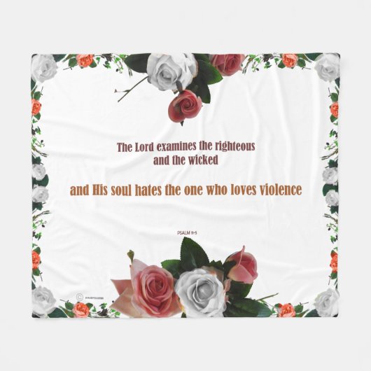 Psalm 11:5, geen geweld fleece deken (Voorkant (Horizontaal))