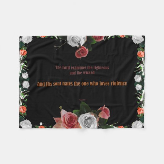 Psalm 11:5, geen geweld fleece deken (Voorkant (Horizontaal))