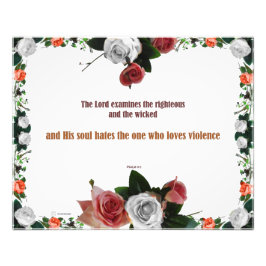 Psalm 11:5, geen geweld foto afdruk