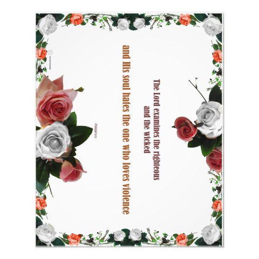 Psalm 11:5, geen geweld foto afdruk (Voorkant)