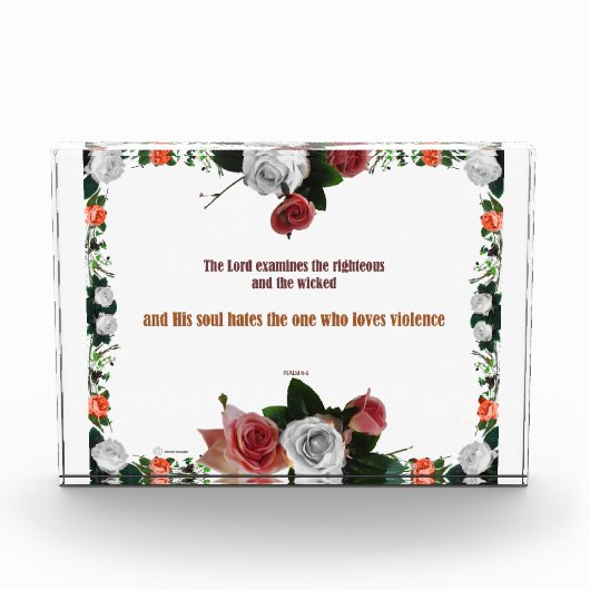 Psalm 11:5, geen geweld fotoblokken (Voorkant)