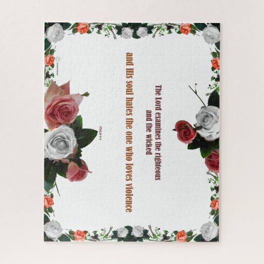 Psalm 11:5, geen geweld legpuzzel (Verticaal)