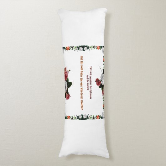 Psalm 11:5, geen geweld lichaamskussen (Voorkant Verticaal)