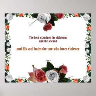 Psalm 11:5, geen geweld poster