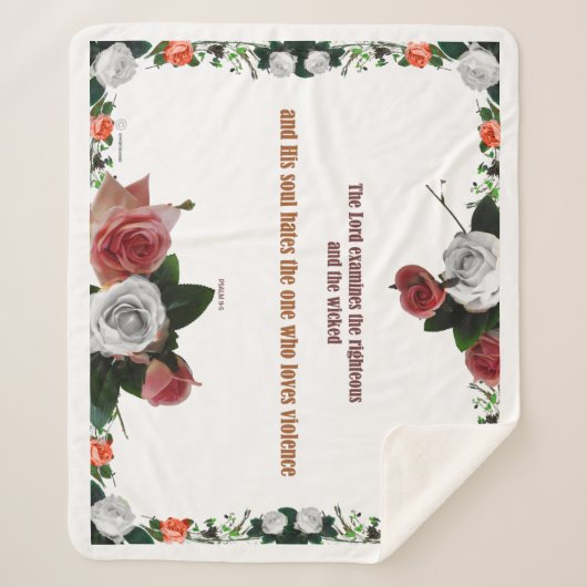 Psalm 11:5, geen geweld sherpa deken (Voorkant)