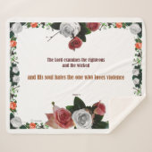 Psalm 11:5, geen geweld sherpa deken (Voorkant (horizontaal))