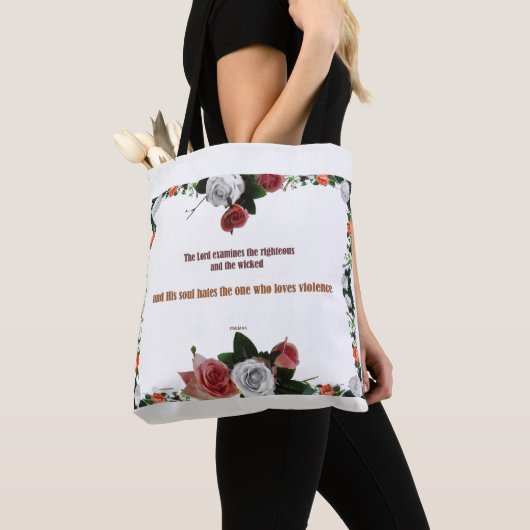 Psalm 11:5, geen geweld tote bag (Dichtbij)