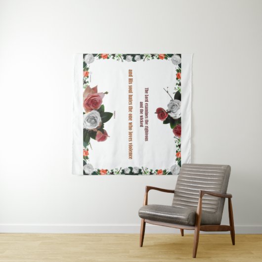 Psalm 11:5, geen geweld wandkleed (In Situ (horizontaal))