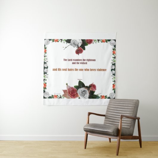 Psalm 11:5, geen geweld wandkleed (In situ)