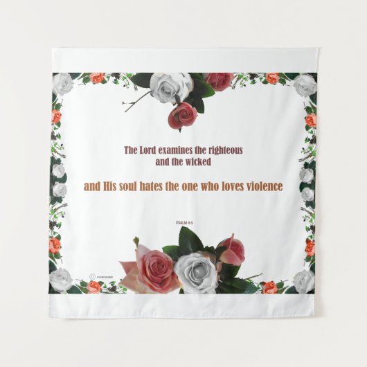 Psalm 11:5, geen geweld wandkleed (Voorkant)