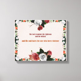 Psalm 11:5, No Violence Canvas Afdruk