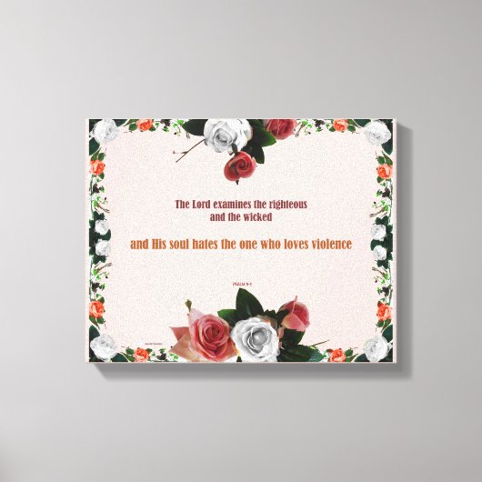 Psalm 11:5, No Violence Canvas Afdruk (Voorkant)