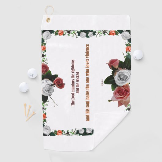 Psalm 11:5, No Violence Golfhanddoek (Insitu)