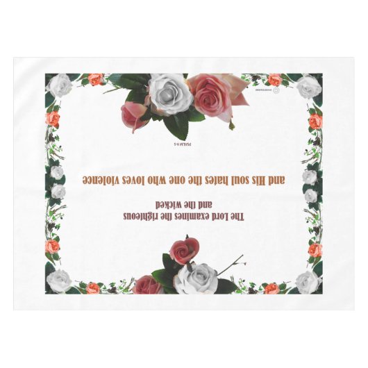 Psalm 11:5, No Violence Tafelkleed (Voorkant (Horizontaal))