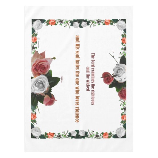 Psalm 11:5, No Violence Tafelkleed (Voorkant)