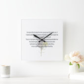 PSALM-11, I took schuilge in the Lord, Floral Vierkante Klok (Huis)