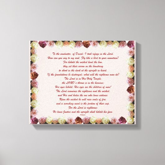 Psalm 11, Schrift, Bijbelversie, Canvas Afdruk (Voorkant)