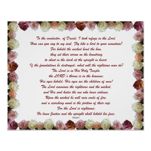 Psalm 11, Schrift, Bijbelversie, Perfect Poster (Voorkant)
