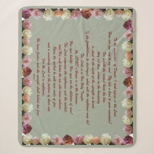Psalm 11, Schrift, Bijbelversie, Sherpa Deken (Voorkant)