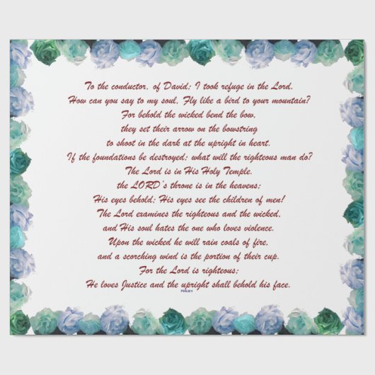 Psalm 11 Schriftkunst - Vertrouwen in de Heer Cadeaupapier (Vlak)