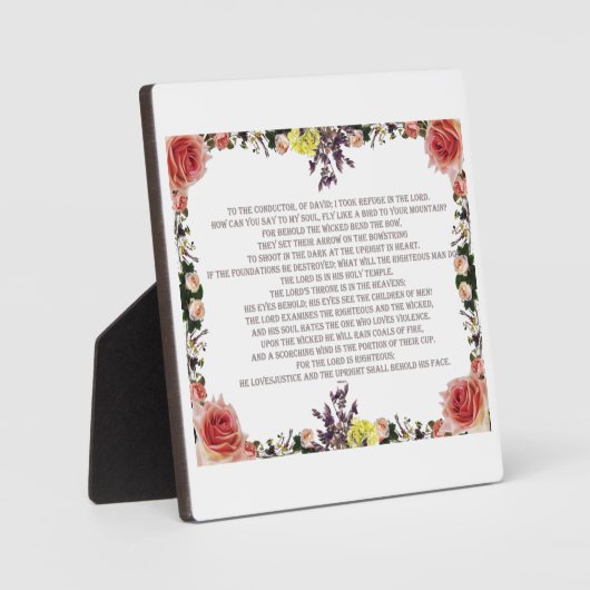 Psalm 11 Schriftkunst - Vertrouwen in de Heer Fotoplaat (Voorkant)