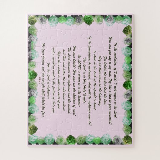 Psalm 11 Schriftontwerp voor de Verzen Legpuzzel (Verticaal)