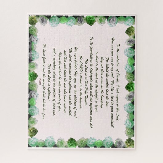 Psalm 11 Schriftontwerp voor de Verzen Legpuzzel (Verticaal)
